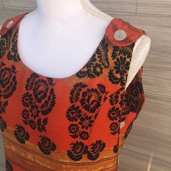 Tropical button dress Size 11/12 Borcellini - Picture 3 of 12